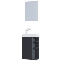 Gästebad Lumia - Anthrazit/Weiß, MODERN, Glas/Keramik (40cm) - MID.YOU