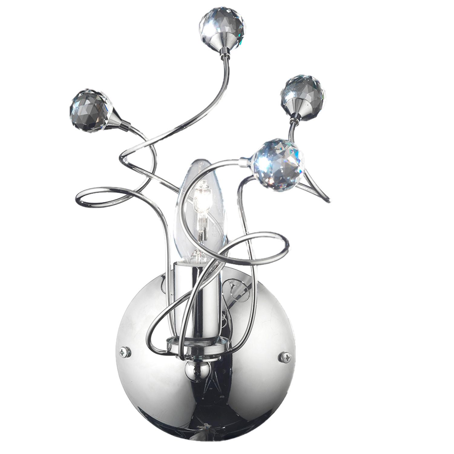 Wandleuchte Trilly Chromfarben L: 20 cm - Chromfarben, Basics, Glas/Metall (20/20/32cm)