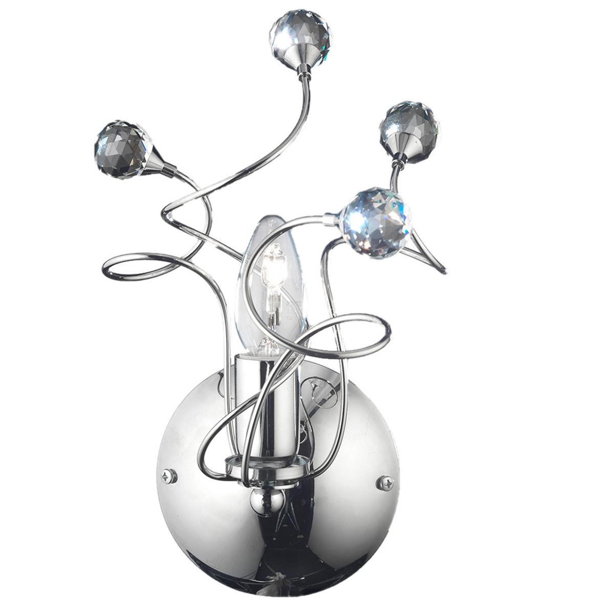 Wandleuchte Trilly Chromfarben L: 20 cm - Chromfarben, Basics, Glas/Metall (20/20/32cm)