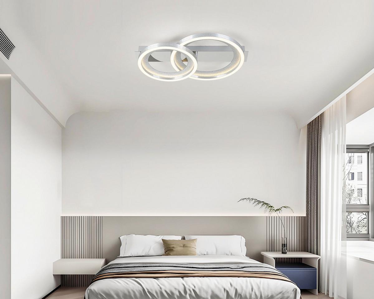 LED-DECKENLEUCHTE CALOGERO - Chromfarben/Silberfarben, Basics, Kunststoff/Metall (46/30,4/8cm) - Luca Bessoni