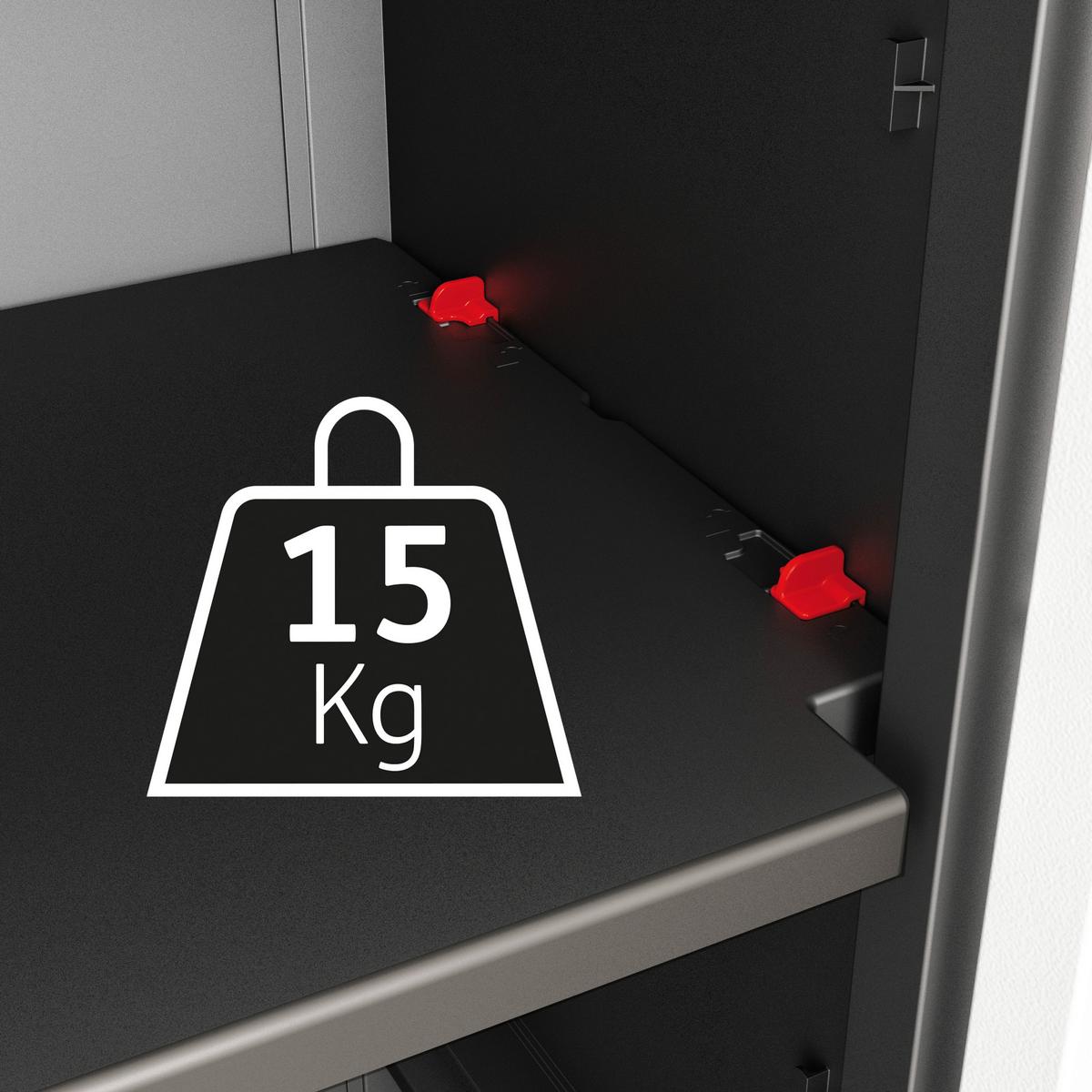 Werkzeugschrank E-com Detroit Base B: 45 Cm Schwarz - Schwarz, Design, Kunststoff (65/97/45cm) - Keter