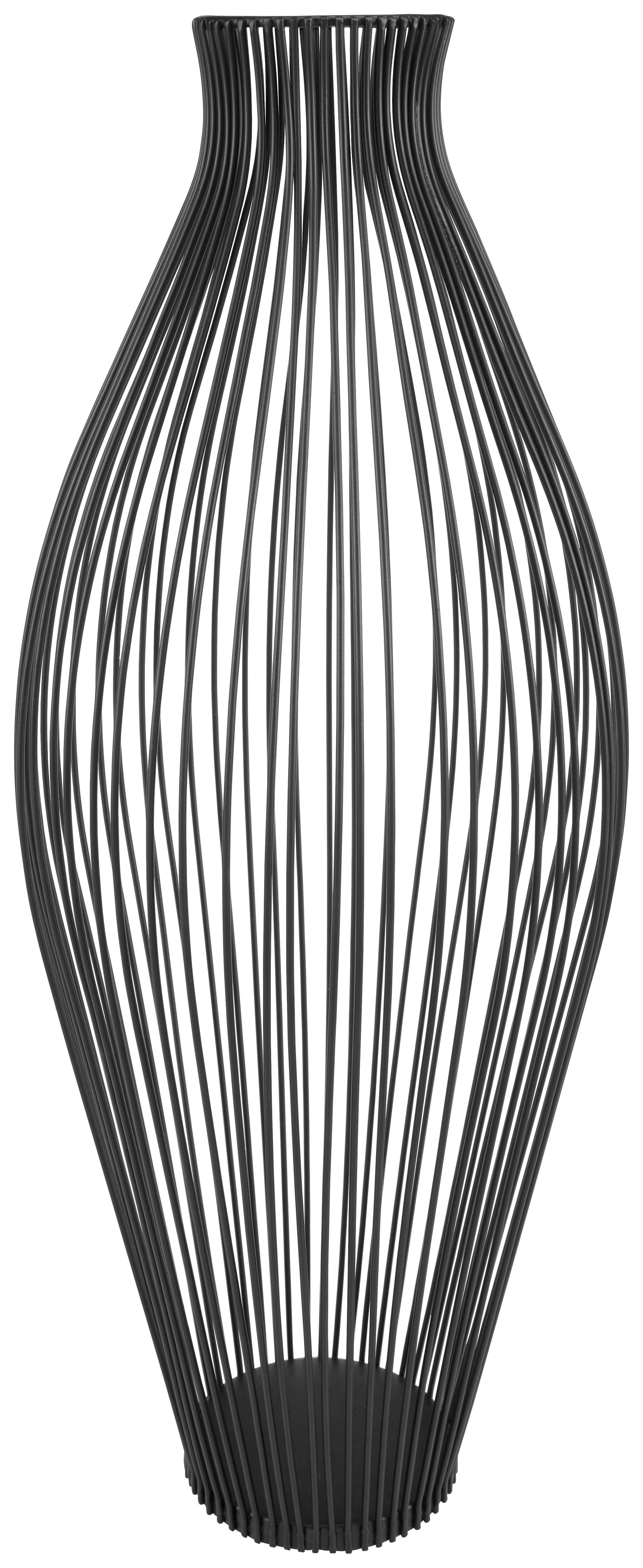 Dekor Váza Lilia -Paz- - fekete, Basics, fém (19/44/19cm) - Luca Bessoni