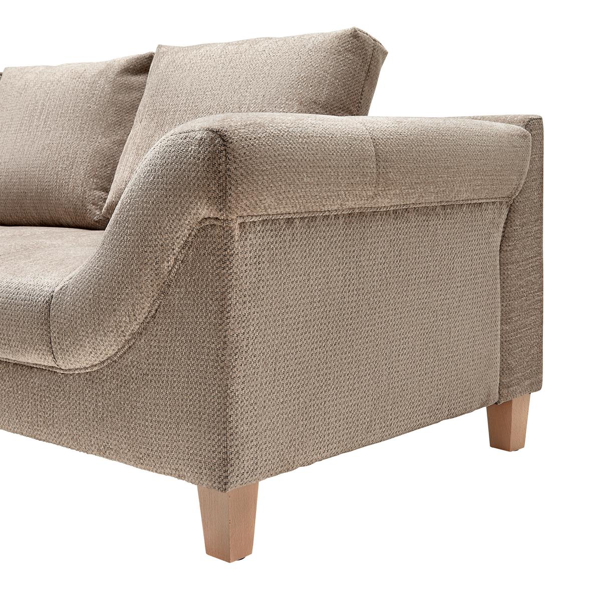 Rohová sedačka PALERMO, levá, béžová žinylka - barvy buku/béžová, Moderní, dřevo/textil (203/69-94/306cm) - Mömax