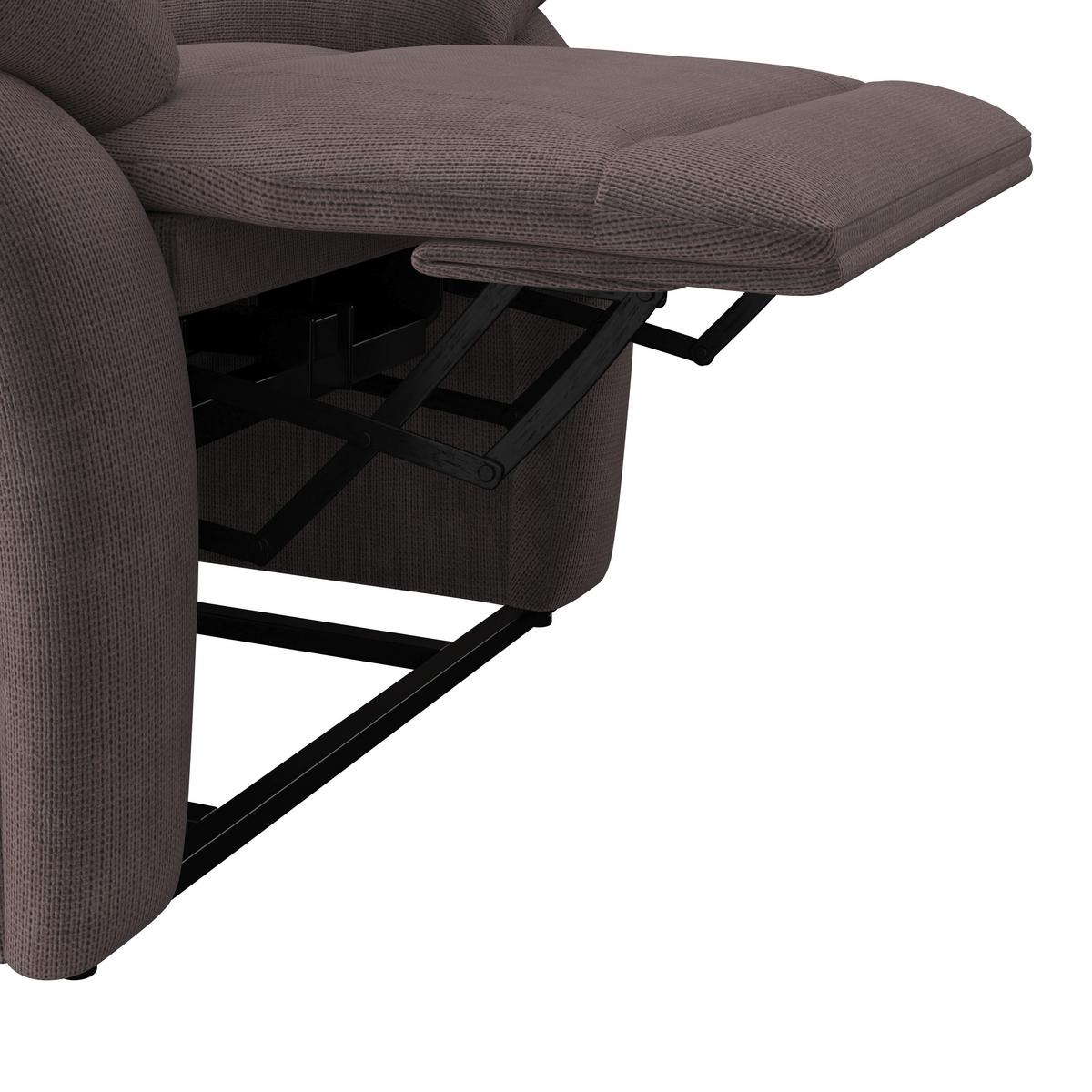 Relaxsessel Mario Webstoff braun, B: 89 cm - Schwarz/Braun, MODERN, Textil/Metall (89/107/94cm) - James Wood