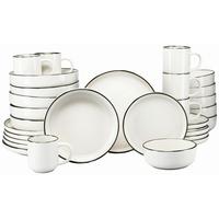 Kombiservice, 30-Teilig für 6 Personen, Steinzeug - Goldfarben/Creme, Basics, Keramik - Creatable