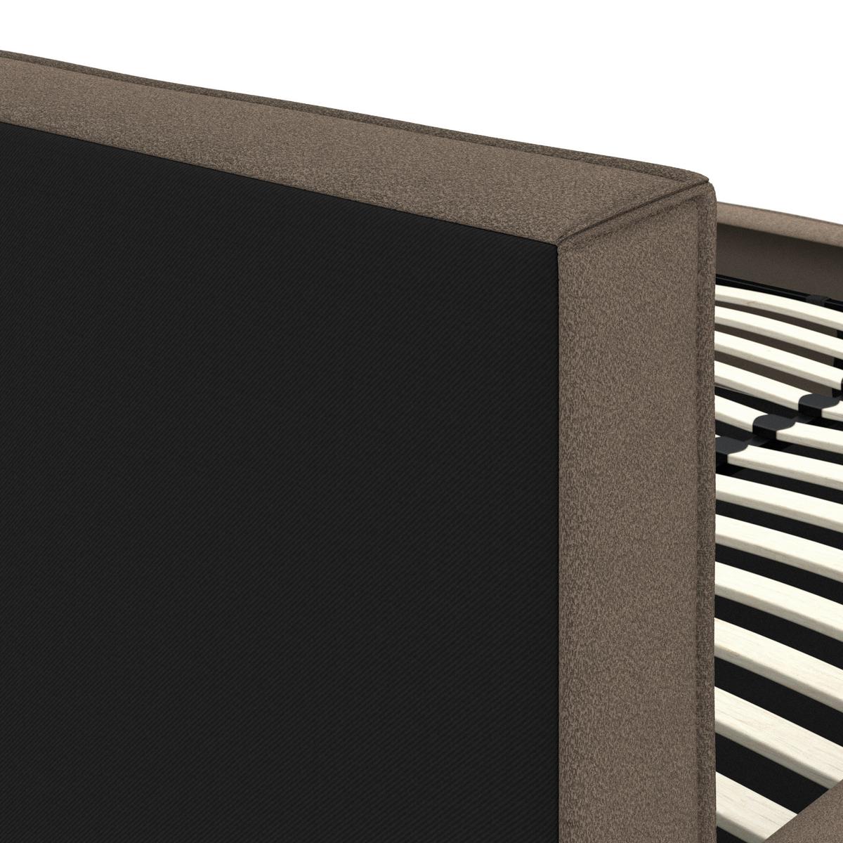 Čalúnená posteľ SERENA 180x200 cm, hnedá - hnedá/čierna, Modern, kov/drevo (180/200cm) - Bessagi Home