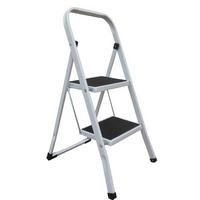 Klapptrittleiter 2 Stufen Anti-Rutsch - Schwarz/Weiß, Basics, Kunststoff/Metall (43,5/49/83,5cm) - Spirella