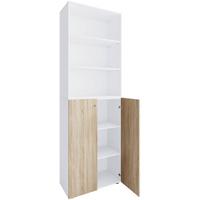 Aktenschrank Lona Weiß, Eiche Dekor B: 70cm - Weiß/Sonoma Eiche, Design, Holzwerkstoff (70/220/39cm) - MID.YOU