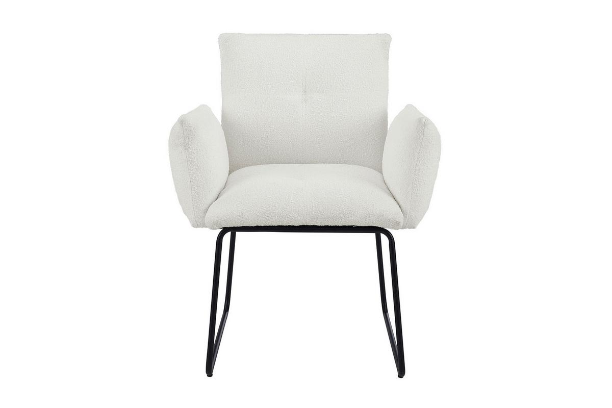 Armlehnstuhl Weiß B: 73,5 Cm - Schwarz/Weiß, MODERN, Textil/Metall (73,5/87/64,5cm) - Livetastic