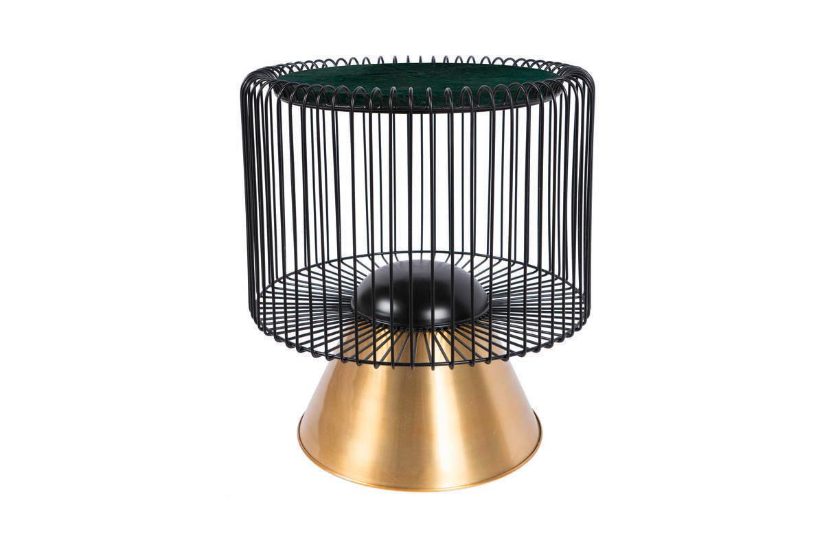 Beistelltisch Malibu Grün/Goldfarben/Schwarz