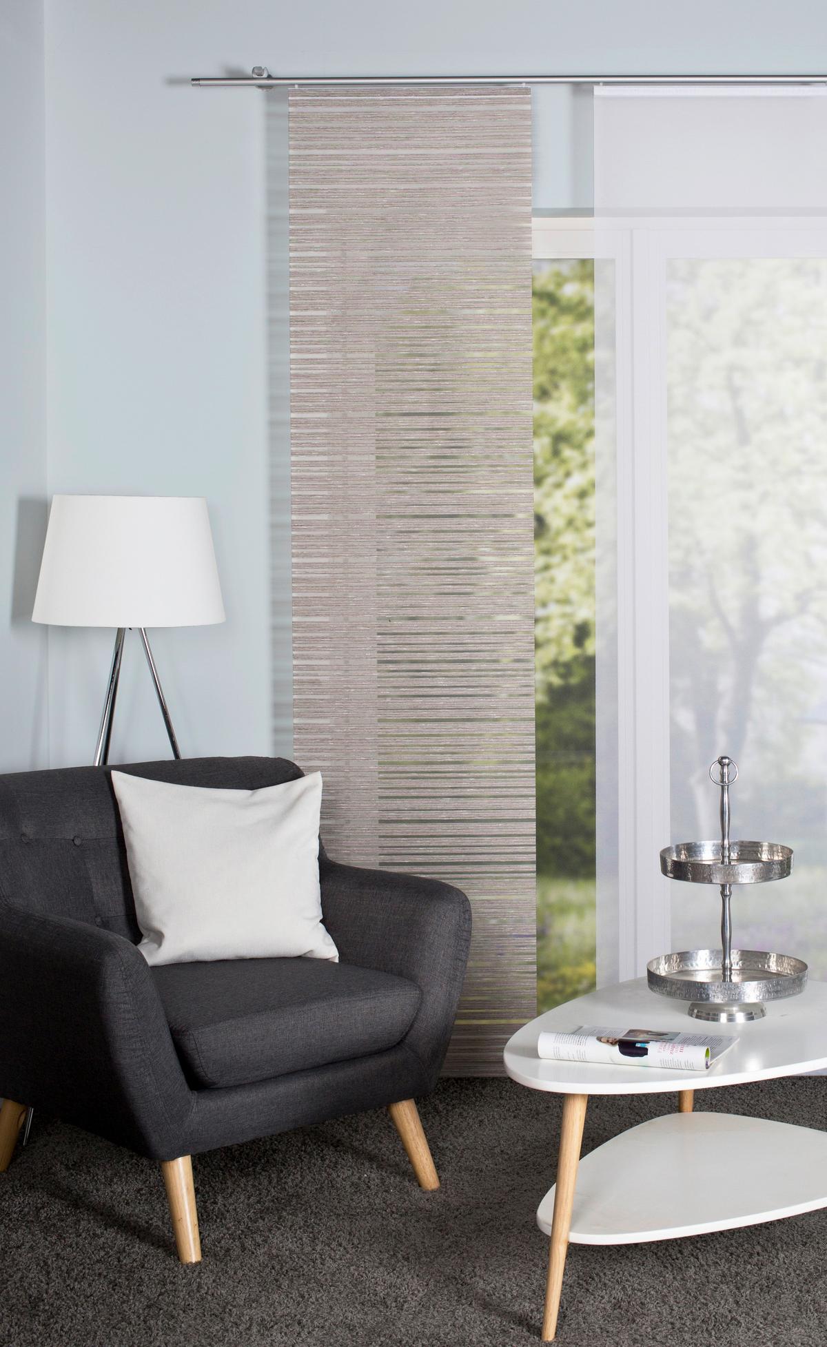 Flächenvorhang Folke Naturfarben B: 60 cm - Naturfarben, Design, Textil (60/245cm)