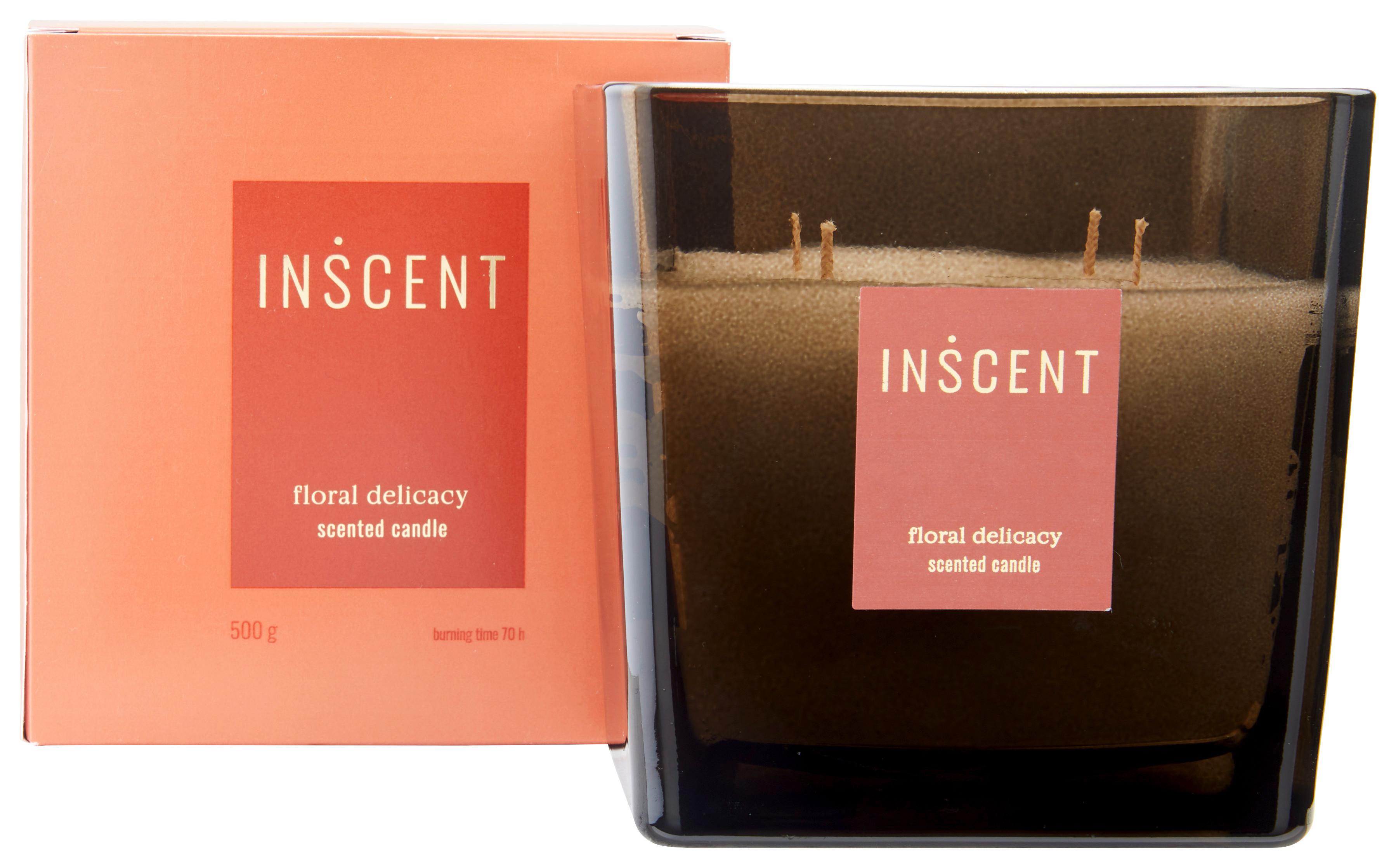 Sviečka v skle Floral Delicacy, 70h. - číra/biela, Design, sklo (12/12/12cm) - Inscent