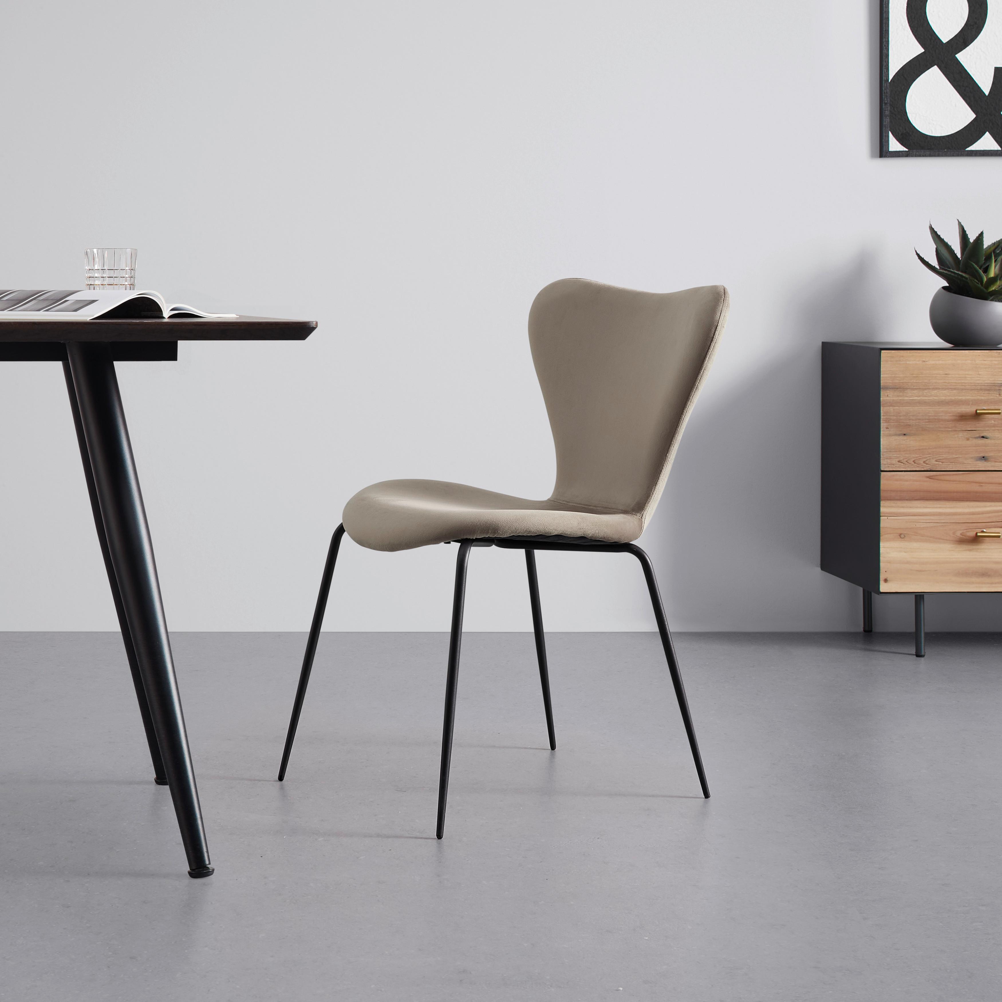 Jídelní židle ALICIA béžová - černá/šampaňská, Moderní, kov/dřevo (53/82,5/53cm) - Bessagi Home