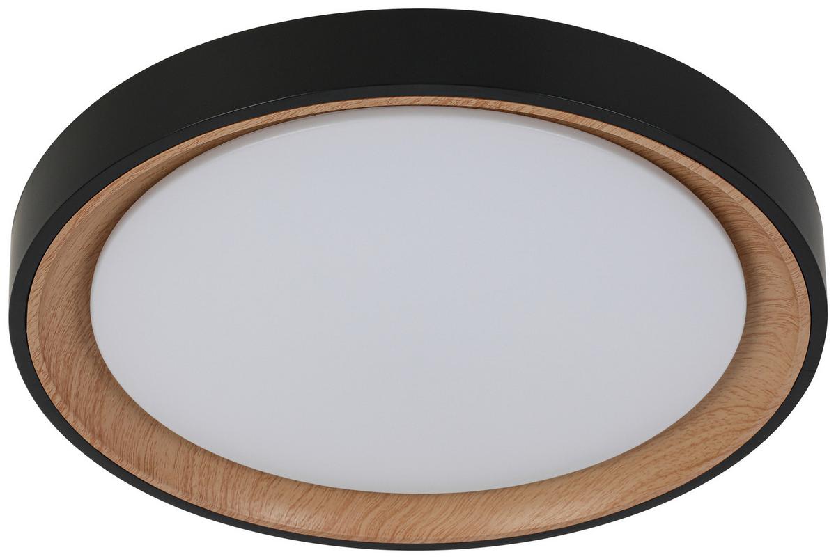 LED-Deckenleuchte Catherine - Eichefarben/Schwarz, Basics, Kunststoff/Metall (40/7cm) - Luca Bessoni