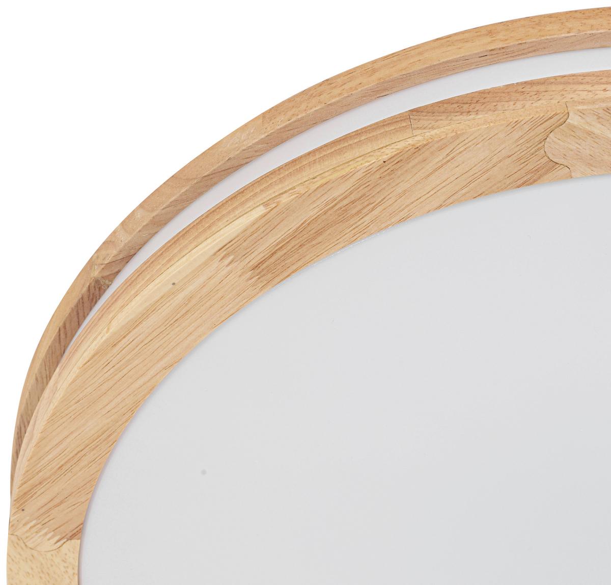LED-Deckenleuchte Belinda - Eichefarben/Weiß, MODERN, Holz/Kunststoff (45/7,5cm) - Luca Bessoni