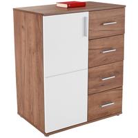 Kommode B 88,2cm Ina 02, Kraft Eiche Dekor/Weiß - Eichefarben/Weiß, MODERN, Holzwerkstoff (88,2/95,2/38,3cm)