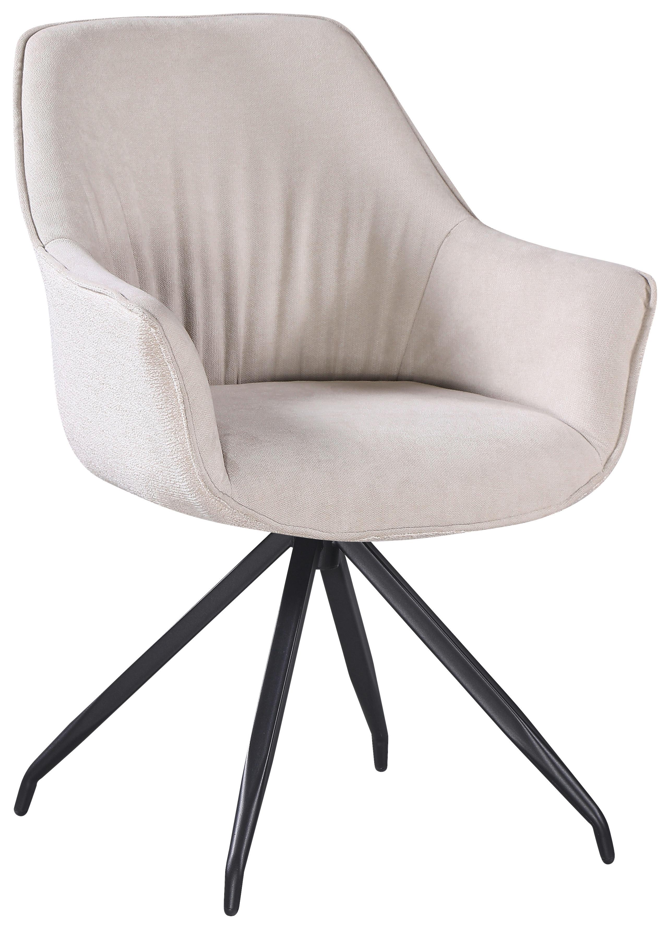 ŽIDLE S PODRUČKAMI NOVA - černá/béžová, Moderní, kov/textil (64/85/62cm) - Premium Living