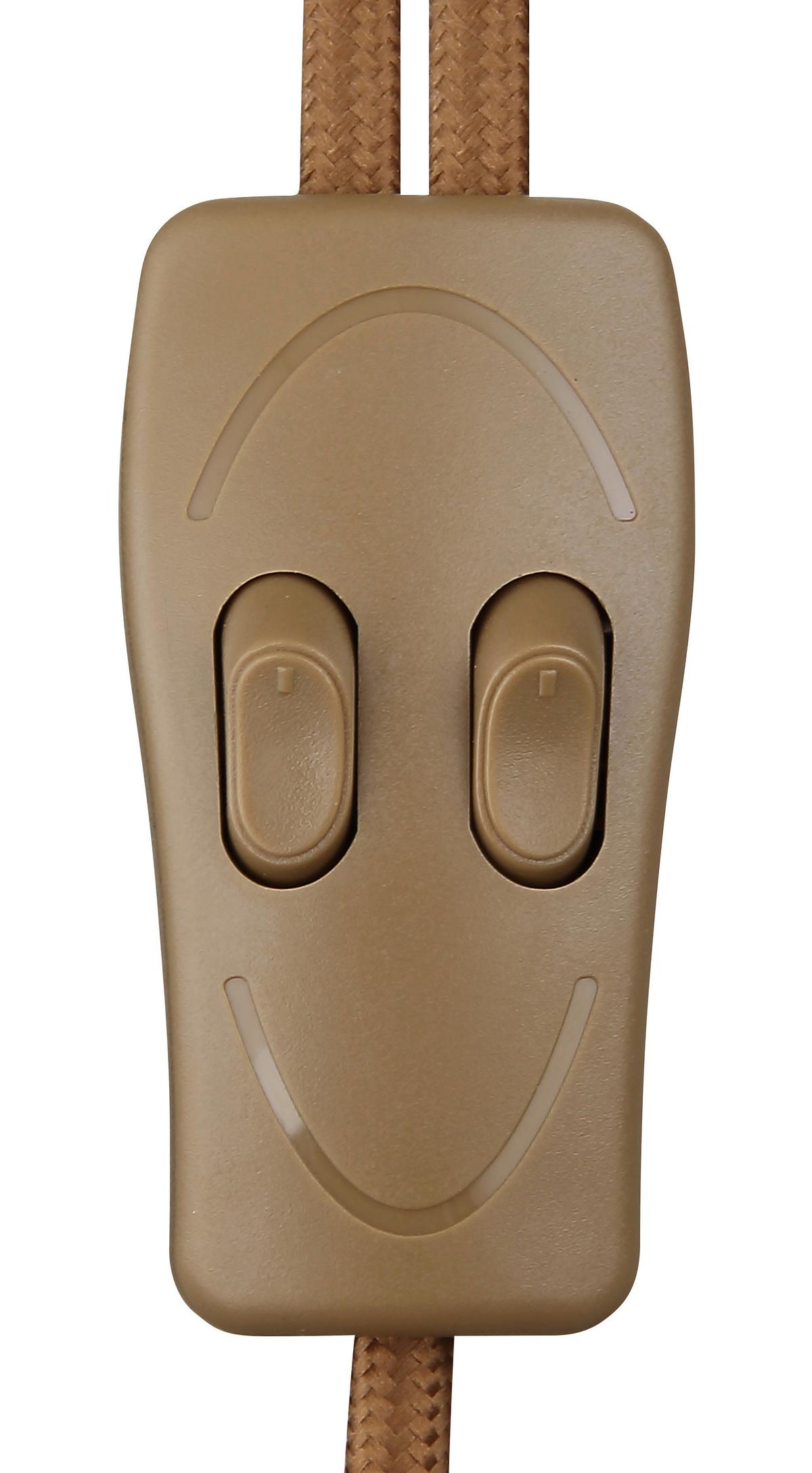 Stehlampe Schwarz Mit Wippschalter - Goldfarben/Schwarz, Basics, Holz/Textil (41/23/150cm) - Globo