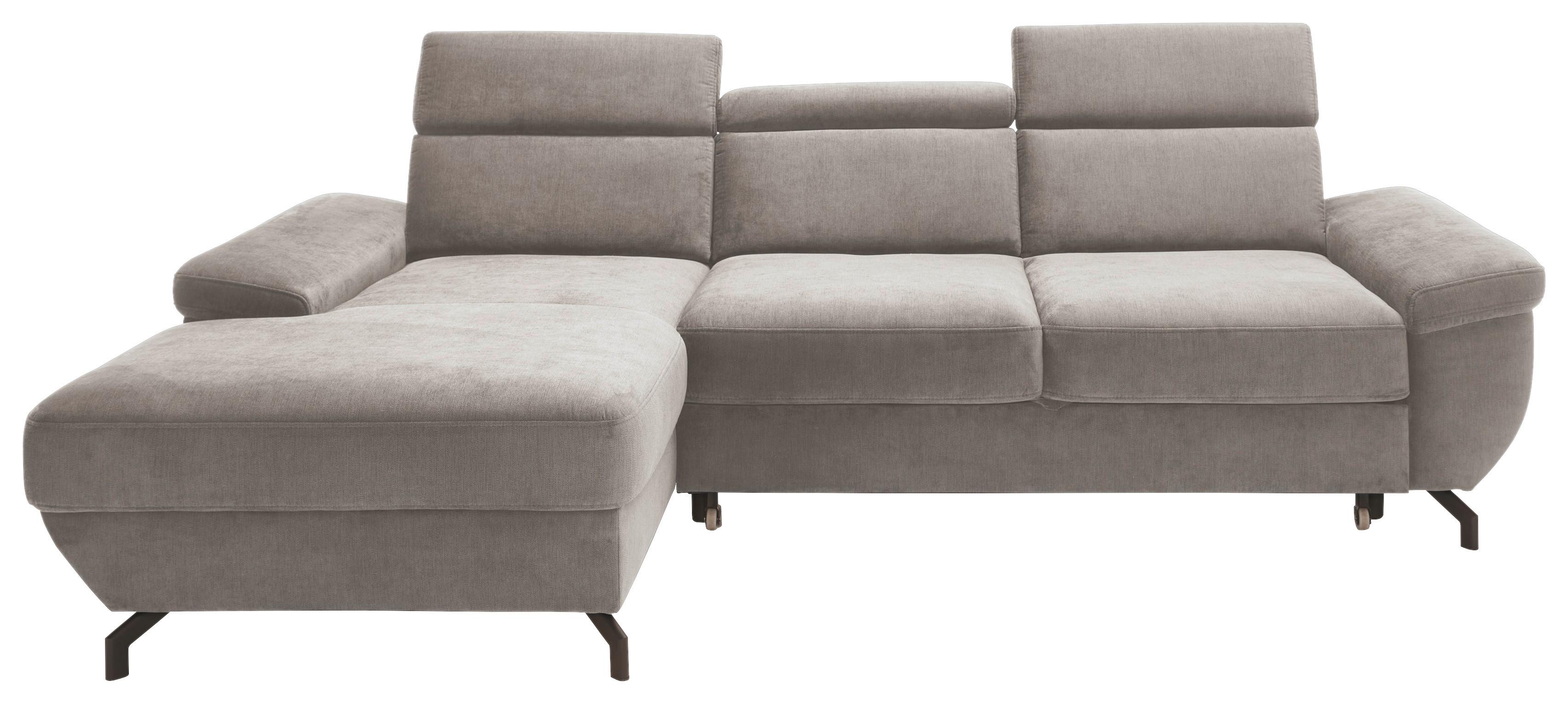 Ecksofa Rima - Silberfarben, MODERN, Textil (182/262cm) - Trendmanufaktur