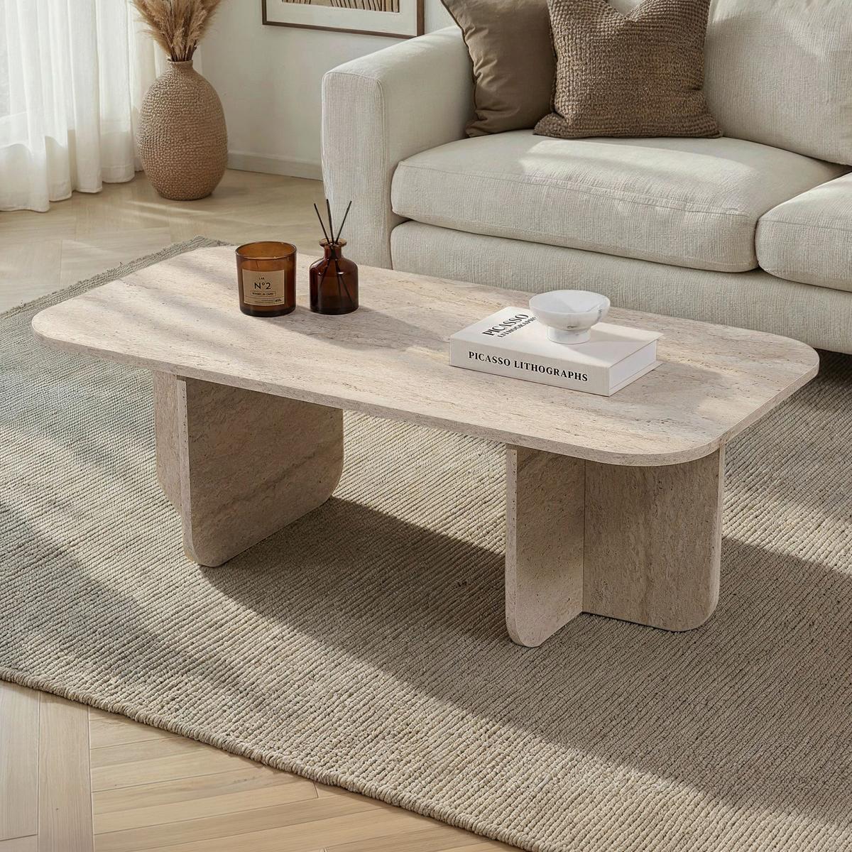 COUCHTISCH Akira Creme L: 120cm - Creme, Design, Holzwerkstoff (120/60/41cm) - MID.YOU