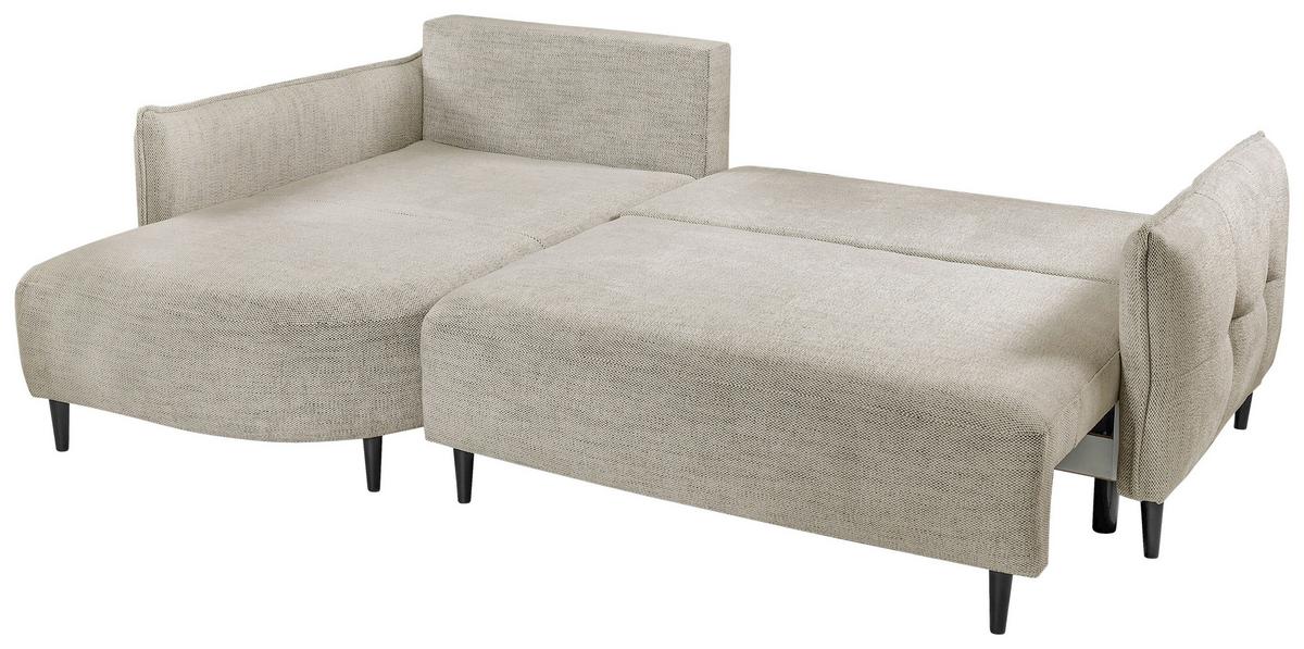 Ecksofa Sycylia Creme/Schwarz, 165 cm - Creme/Schwarz, Design, Textil (165/244cm) - MID.YOU