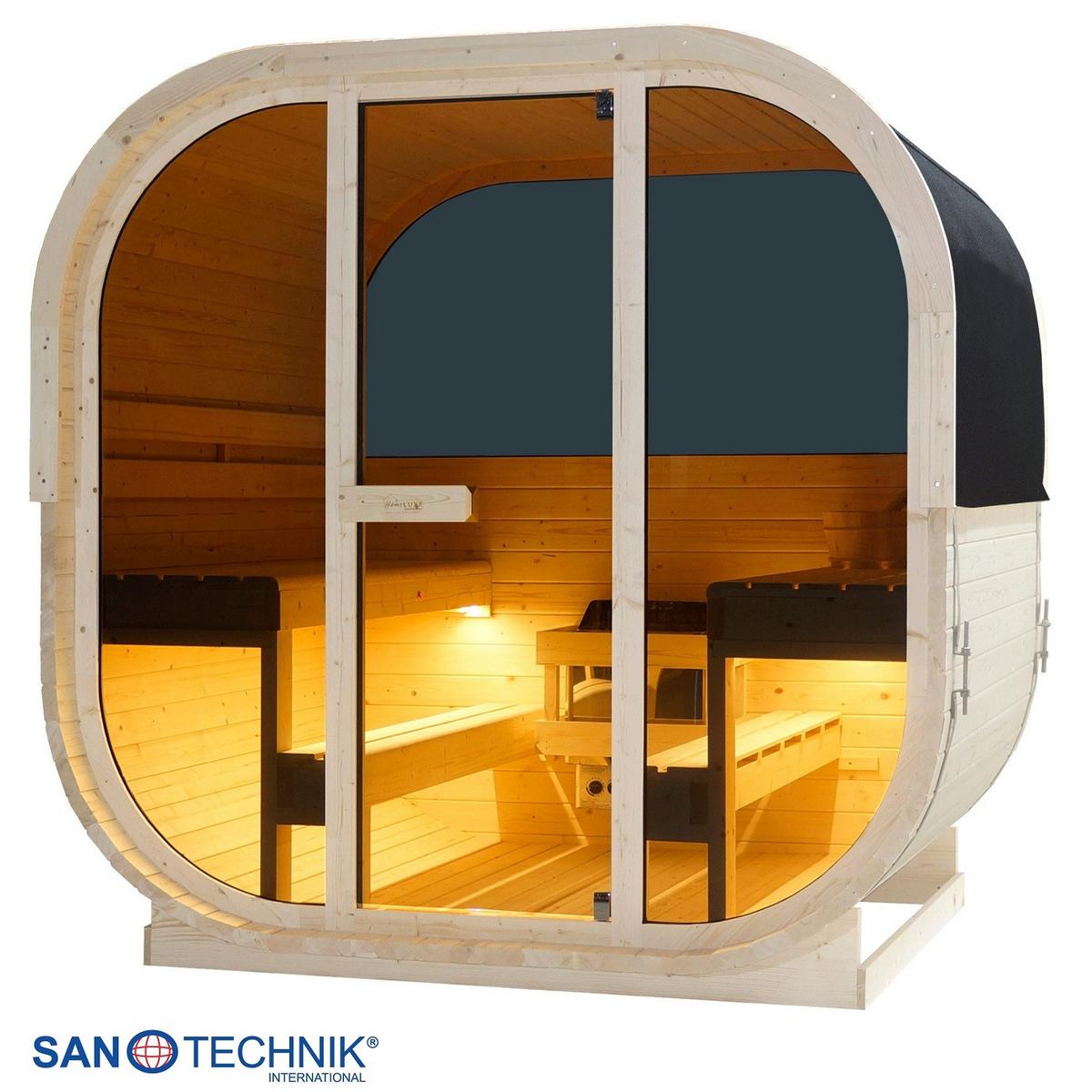 SAUNA Hanko Fichtefarben B: 180 cm - Fichtefarben, KONVENTIONELL, Holz (210/180/210cm) - Sanotechnik
