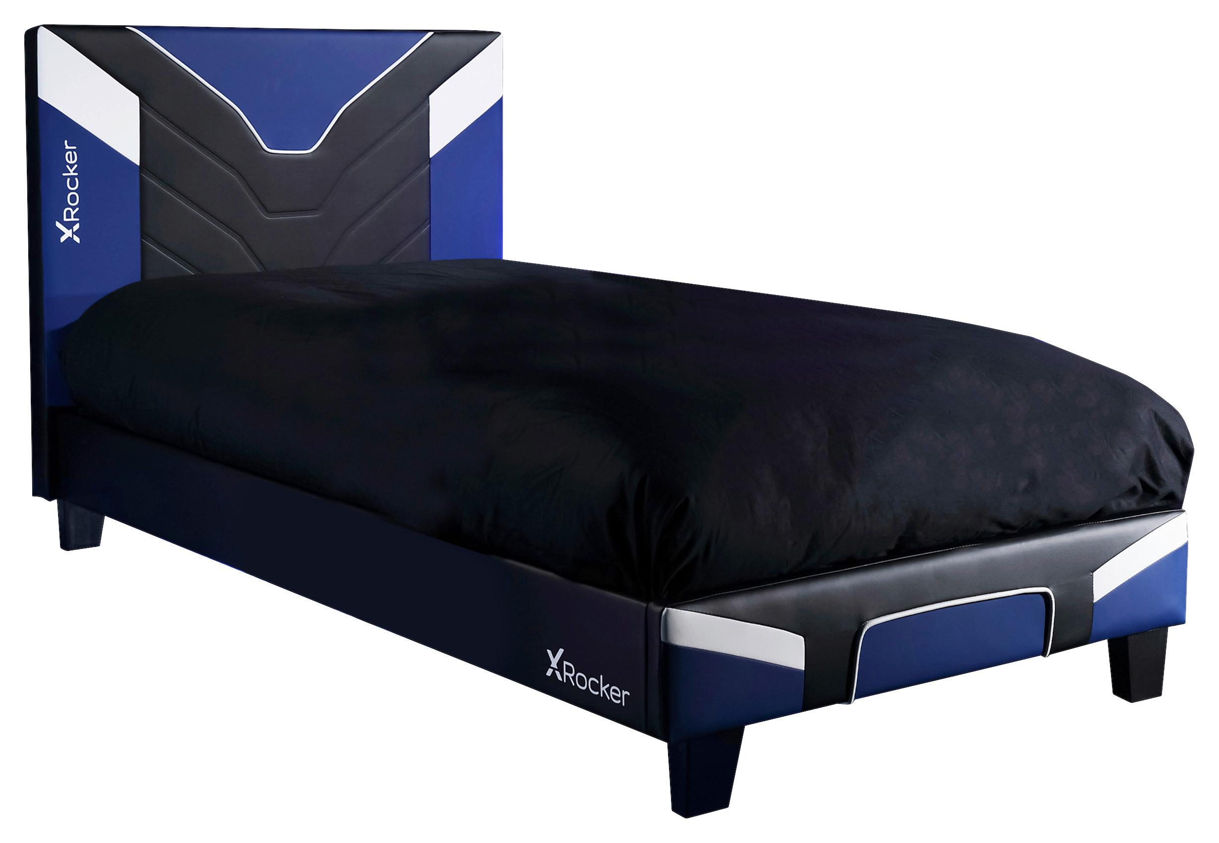 Bett Cerberus - Blau/Schwarz, MODERN, Holzwerkstoff/Kunststoff (90/190cm) - X Rocker