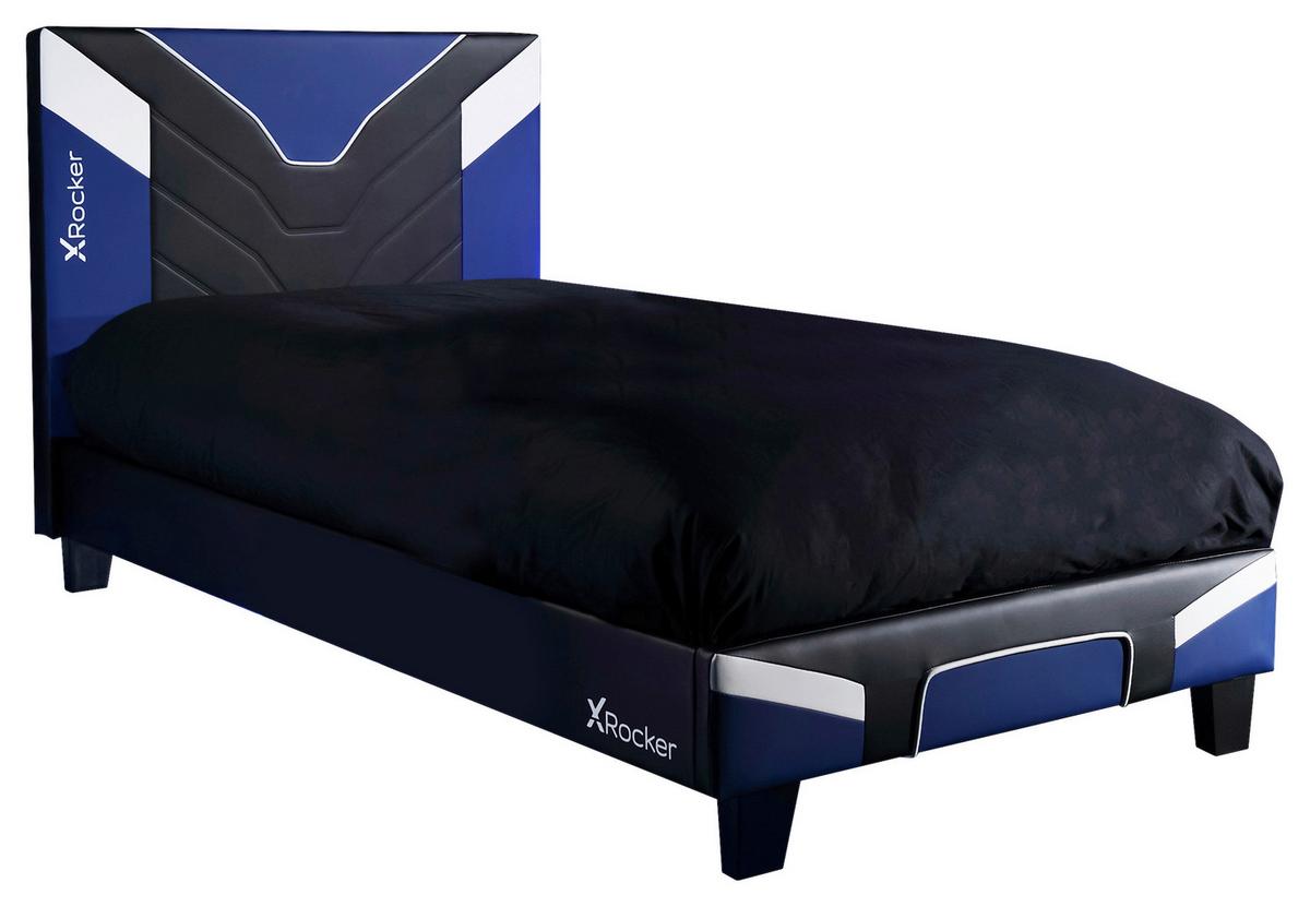 Bett Cerberus - Blau/Schwarz, MODERN, Holzwerkstoff/Kunststoff (90/190cm) - X Rocker