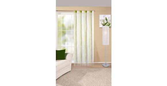 Fadenvorhang + Stangendurchzug Rita 90x245 cm Grün/Weiß - Dunkelgrün/Weiß, KONVENTIONELL, Textil (90/245cm) - Luca Bessoni