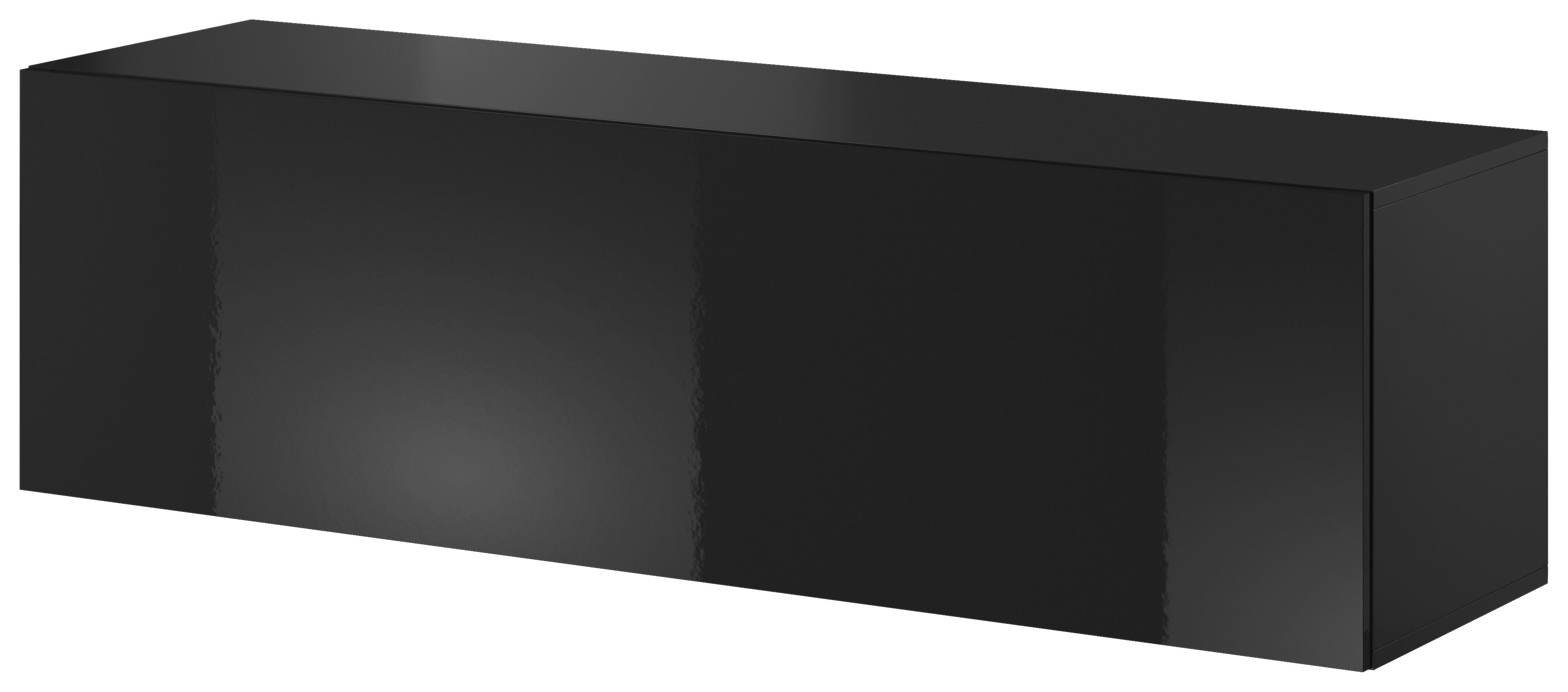 Lowboard Tv Stand Vivien 03 - Schwarz Hochglanz/Schwarz, Design, Holzwerkstoff (140/40/38cm) - Livetastic