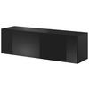 Lowboard Tv Stand Vivien 03 - Schwarz Hochglanz/Schwarz, Design, Holzwerkstoff (140/40/38cm) - Livetastic