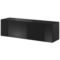 Lowboard Tv Stand Vivien 03 - Schwarz Hochglanz/Schwarz, Design, Holzwerkstoff (140/40/38cm) - Livetastic