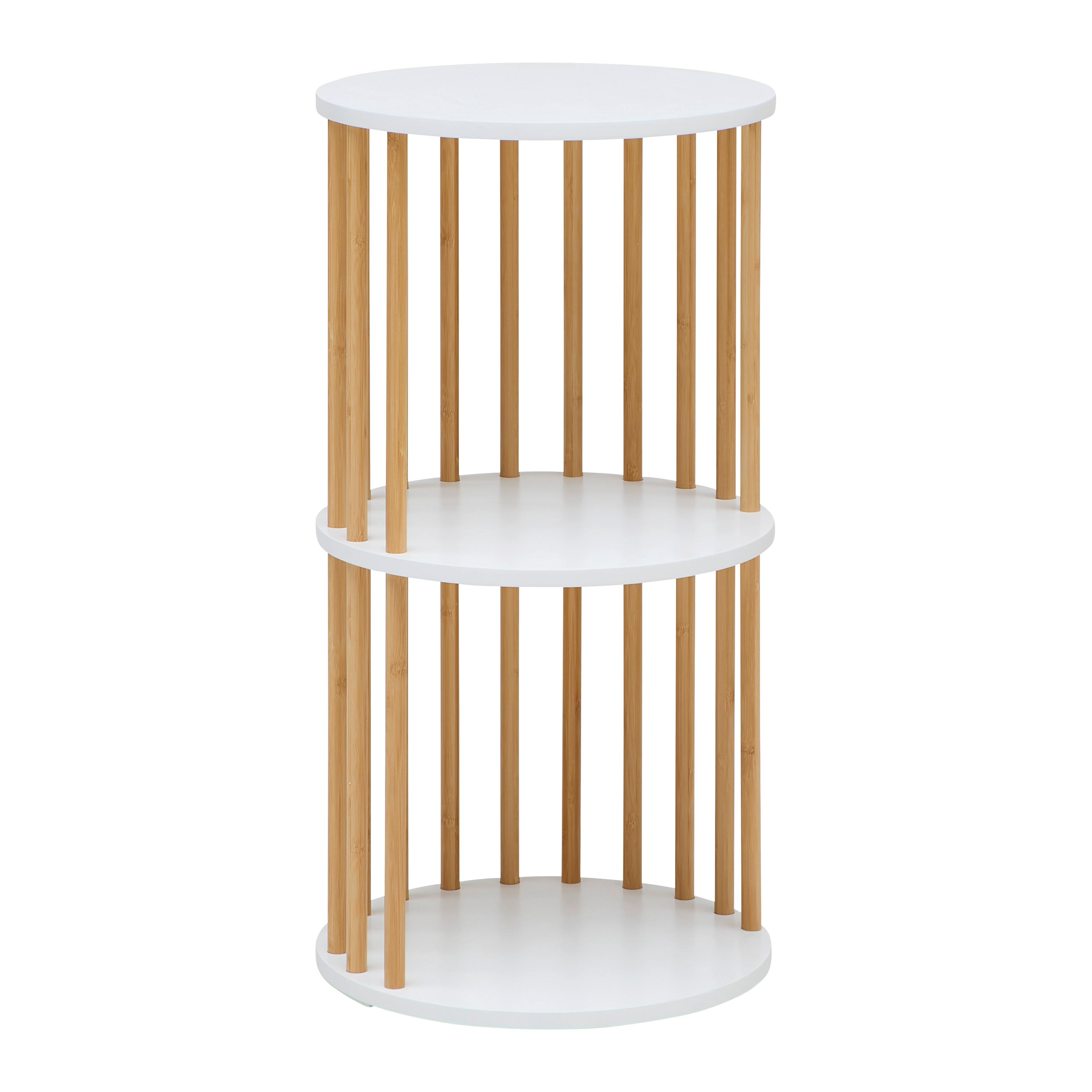 REGÁL ZORA -EXKLUSIV- - biela/prírodná farba, Modern, kompozitné drevo/prírodné materiály (40/77/40cm) - Mömax