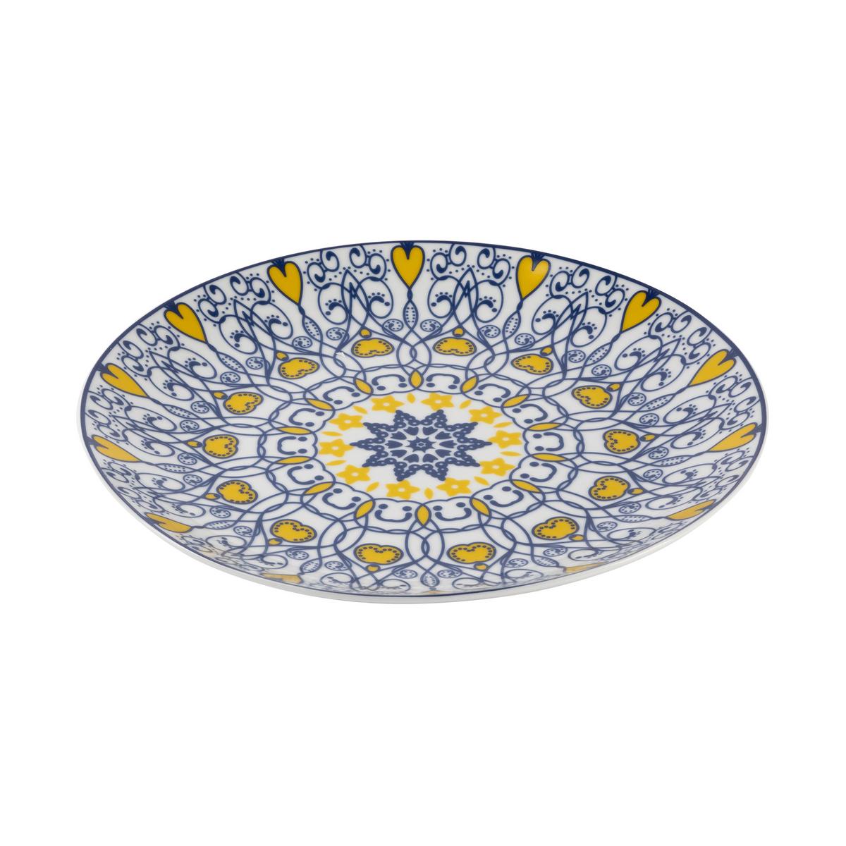 Mělký talíř Maja, Ø: 20cm - modrá/žlutá, Lifestyle, keramika (20/2,3cm) - Mömax