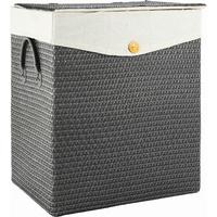 KOŠ NA PRÁDLO DENISE - šedá, Romantický / Rustikální, textil/plast (42/49/33cm) - Mömax