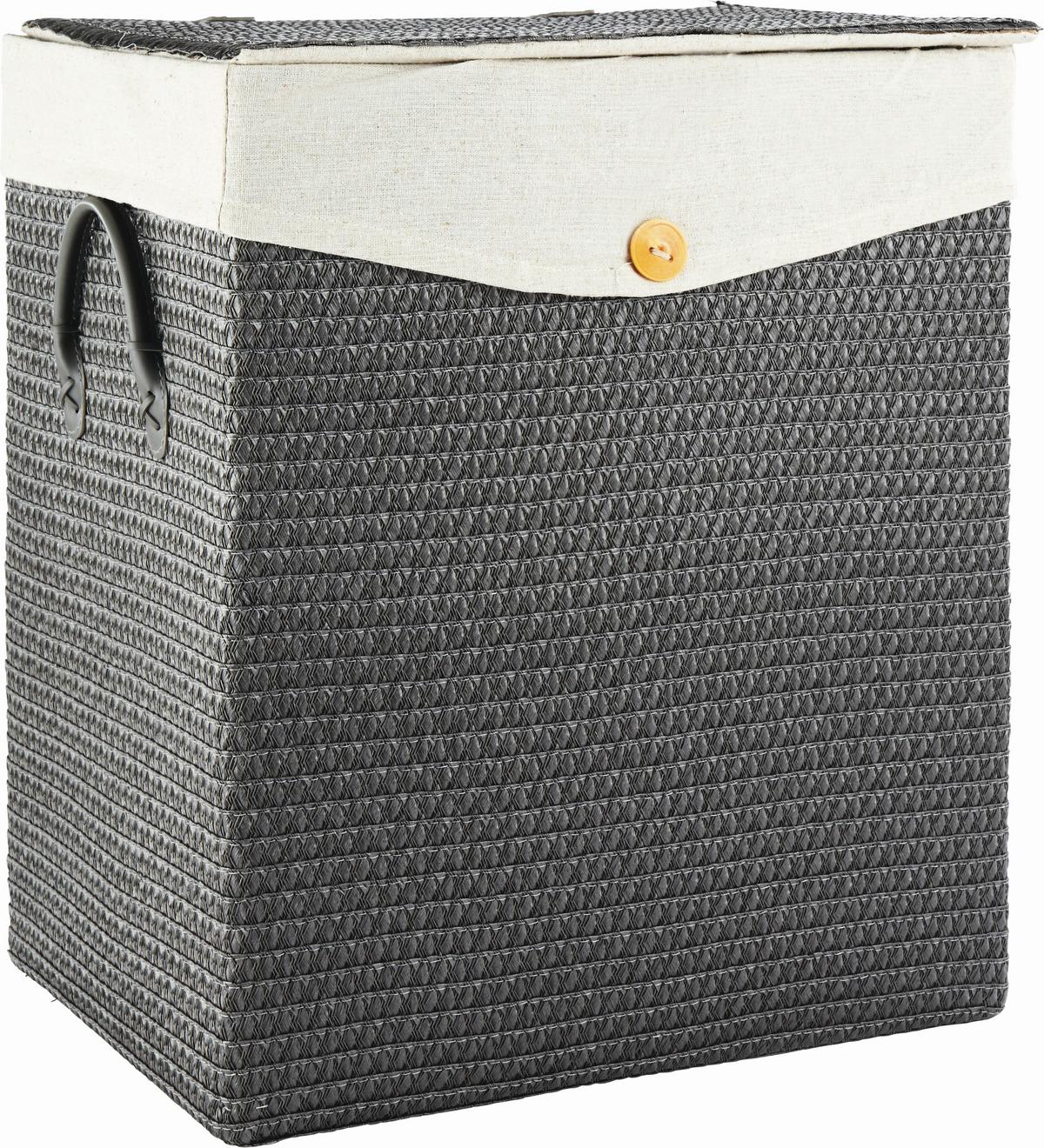 KOŠ NA PRÁDLO DENISE - šedá, Romantický / Rustikální, textil/plast (42/49/33cm) - Mömax