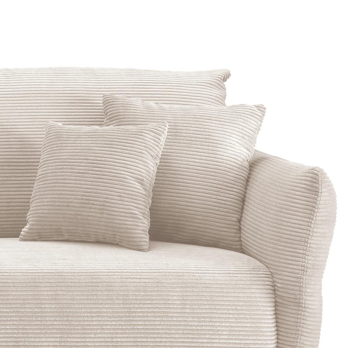 Ecksofa Vanilla Beige S: 256x256 cm - Beige/Schwarz, Design, Textil (256/256cm) - Livetastic