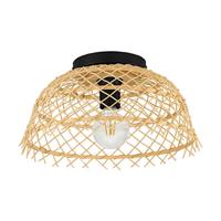 Deckenleuchte 43831 'ausnby' - Schwarz/Naturfarben, Natur, Holz/Metall (37/20cm) - Eglo