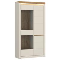 Vitrine Naxxar Eichefarben/kaschmir B:104,2 - Kaschmir/Eichefarben, Trend, Glas/Holzwerkstoff (104,2/204,7/39,6cm)