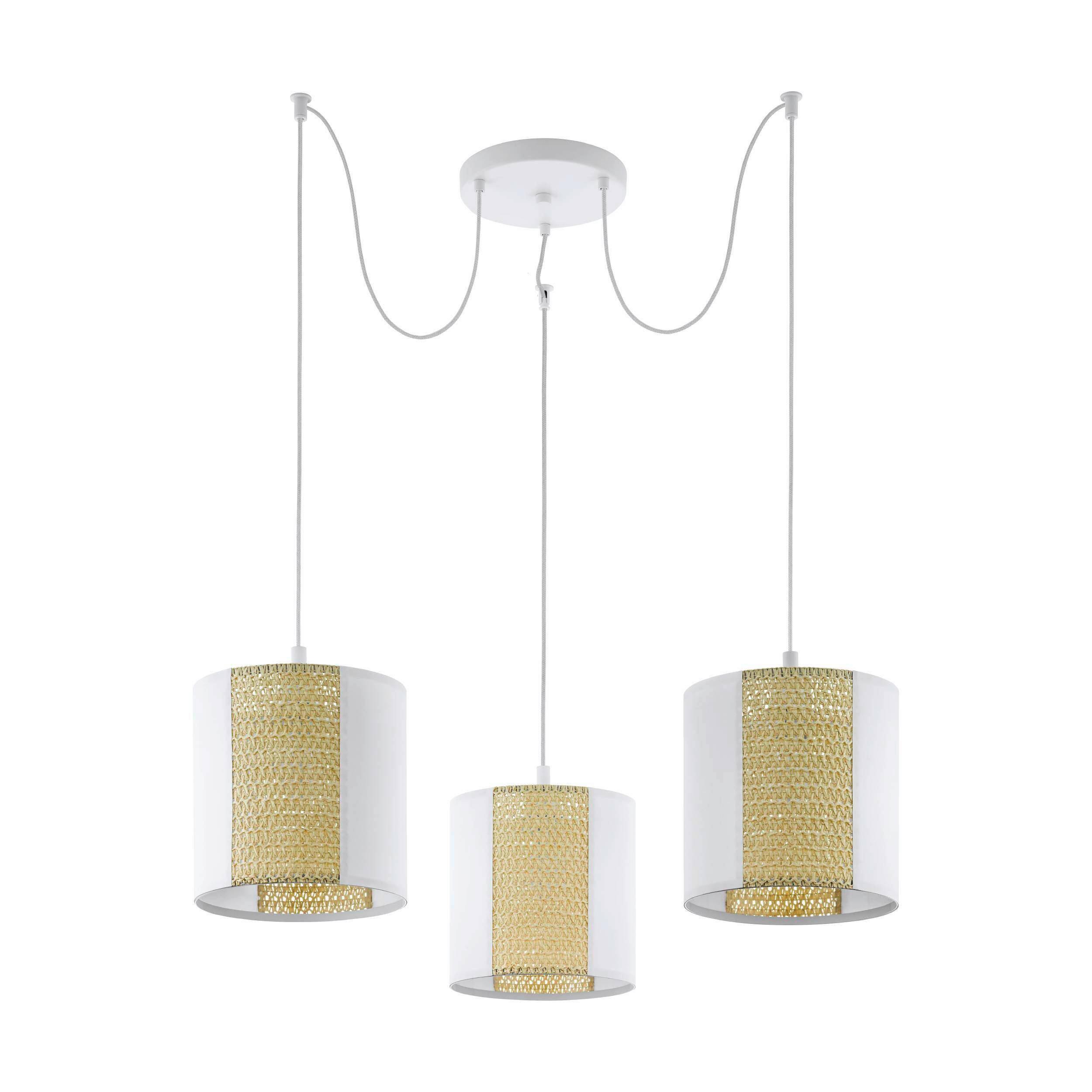 Hängeleuchte 43403* Arnhem - Braun/Weiß, Natur, Naturmaterialien/Papier (96/130cm) - Eglo