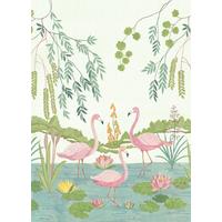 Fototapete Flamingo Vibes - Multicolor, Trend, Papier (200/280cm)
