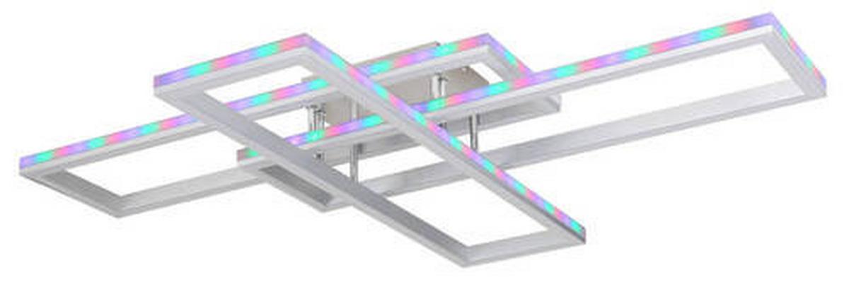 LED-Deckenleuchte 67209-60d - Silberfarben/Opal, Design, Kunststoff/Metall (100/69,5/13,5cm) - Globo