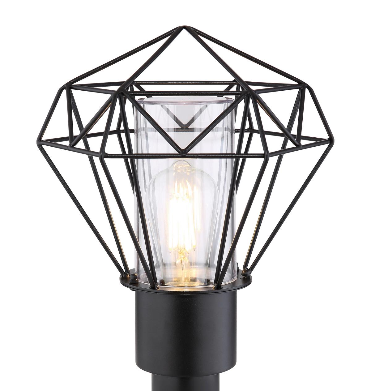 Außenleuchte Horace 15 Watt Edelstahl - Klar/Schwarz, Basics, Kunststoff/Metall (22,5/25,5/50cm) - Globo
