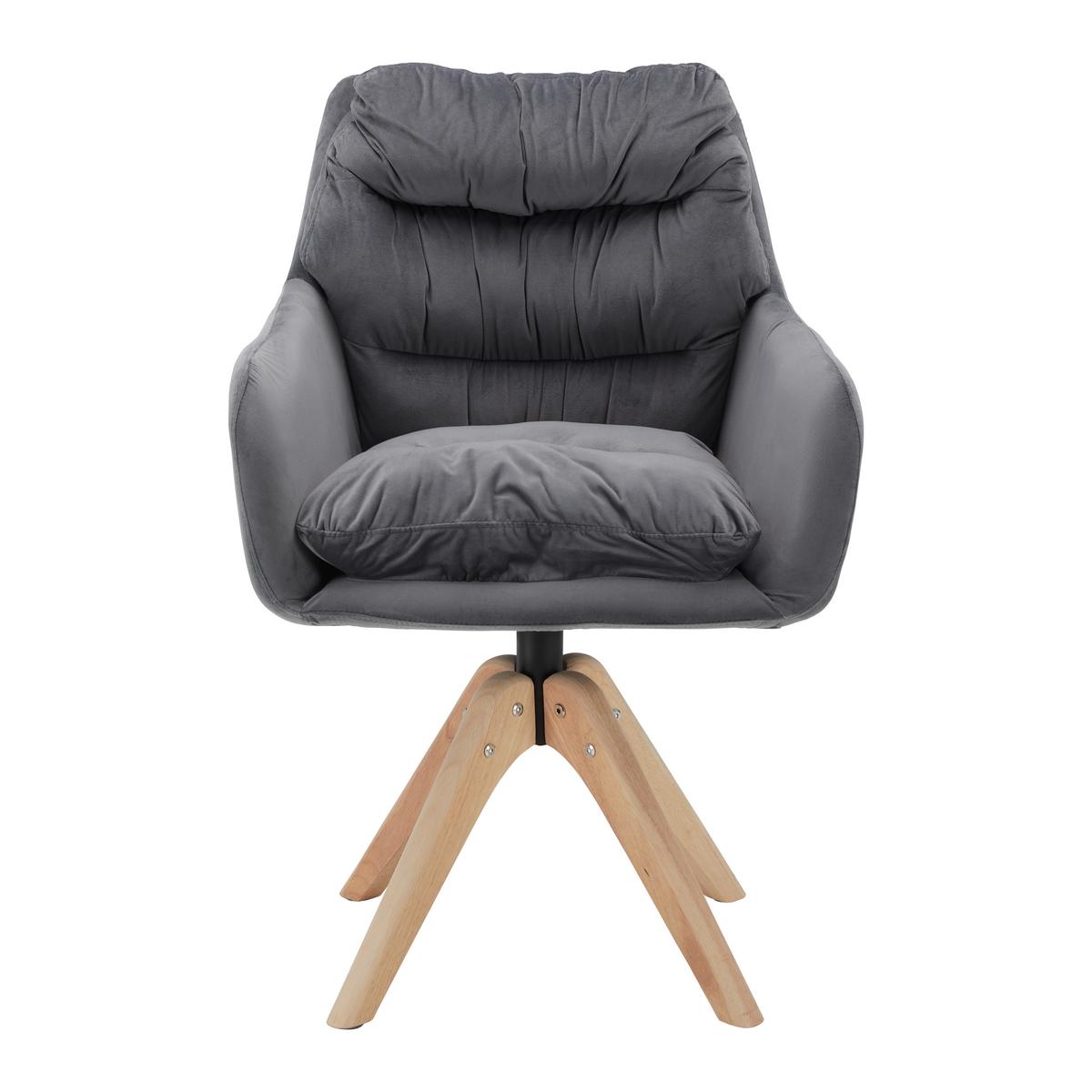 Židle JUANA šedá - šedá/přírodní barvy, Moderní, kov/dřevo (61/93/65cm) - P & B