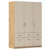 Kleiderschrank Celle Matt Champagner B: 136 Cm - Champagner/Eiche Artisan, Trend, Holzwerkstoff (136/197/54cm)