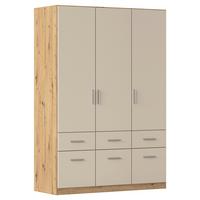 Kleiderschrank Celle Matt Champagner B: 136 Cm - Champagner/Eiche Artisan, Trend, Holzwerkstoff (136/197/54cm)