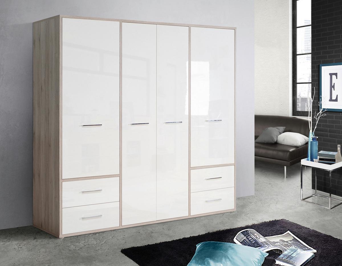 Drehtürenschrank Jandia - Eichefarben/Weiß, KONVENTIONELL, Holzwerkstoff/Kunststoff (209/201,5/60cm) - MID.YOU