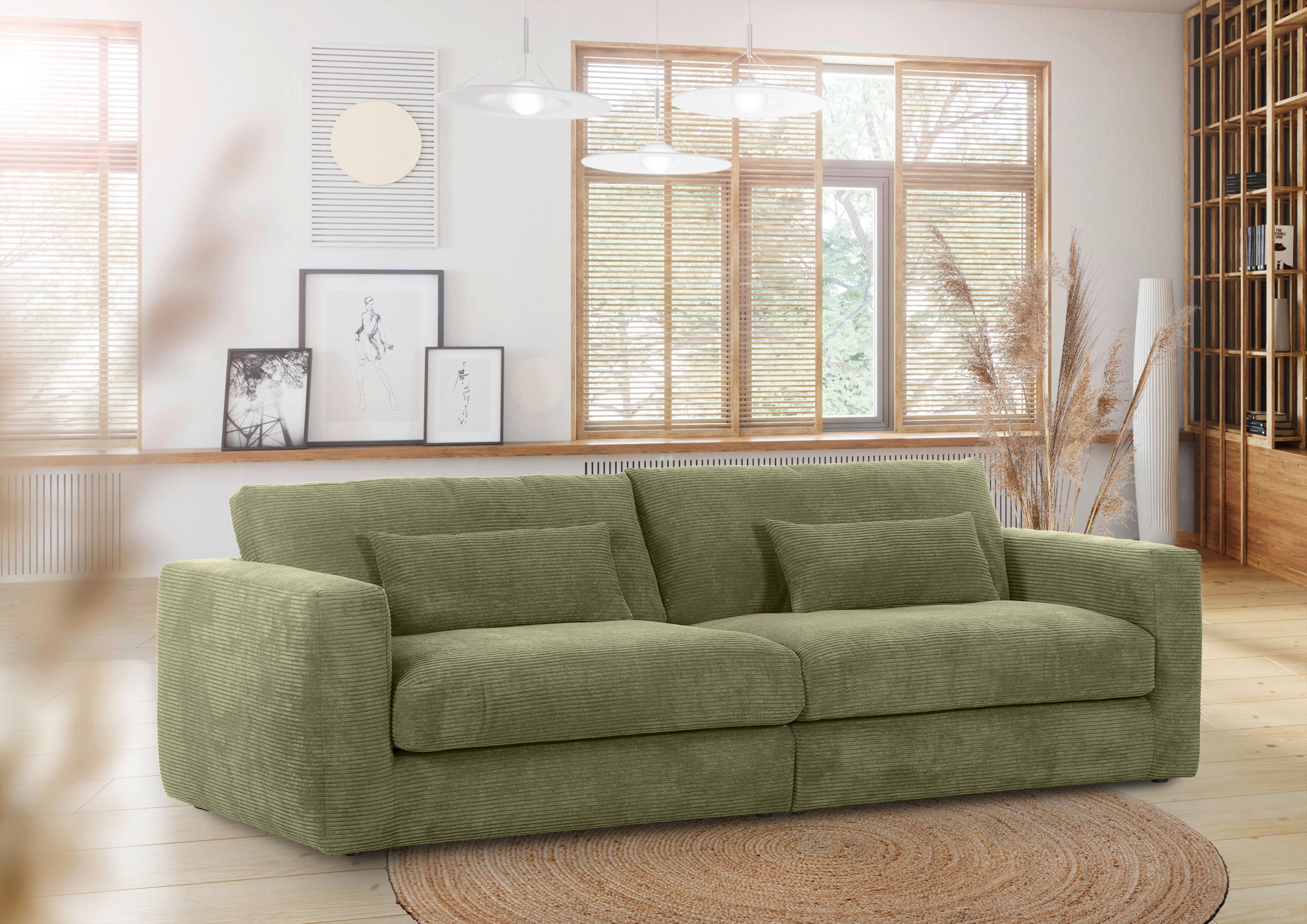 Bigsofa Manolis Dunkelgrün B: 260 cm - Dunkelgrün/Schwarz, KONVENTIONELL, Textil (260/66/115cm) - MID.YOU