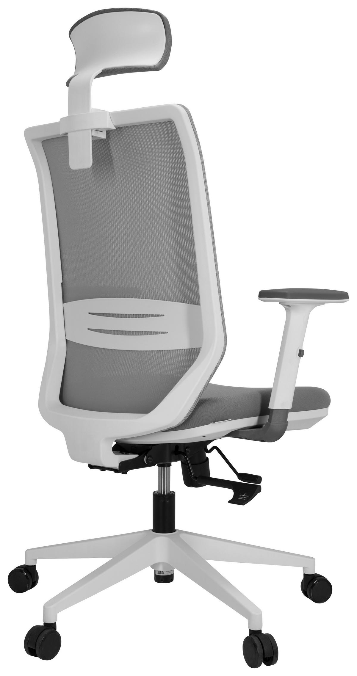 Bürostuhl Profondo Pro Grau/weiß Bis 120 Kg - Weiß/Grau, Basics, Kunststoff/Textil (70/117/62cm) - MID.YOU