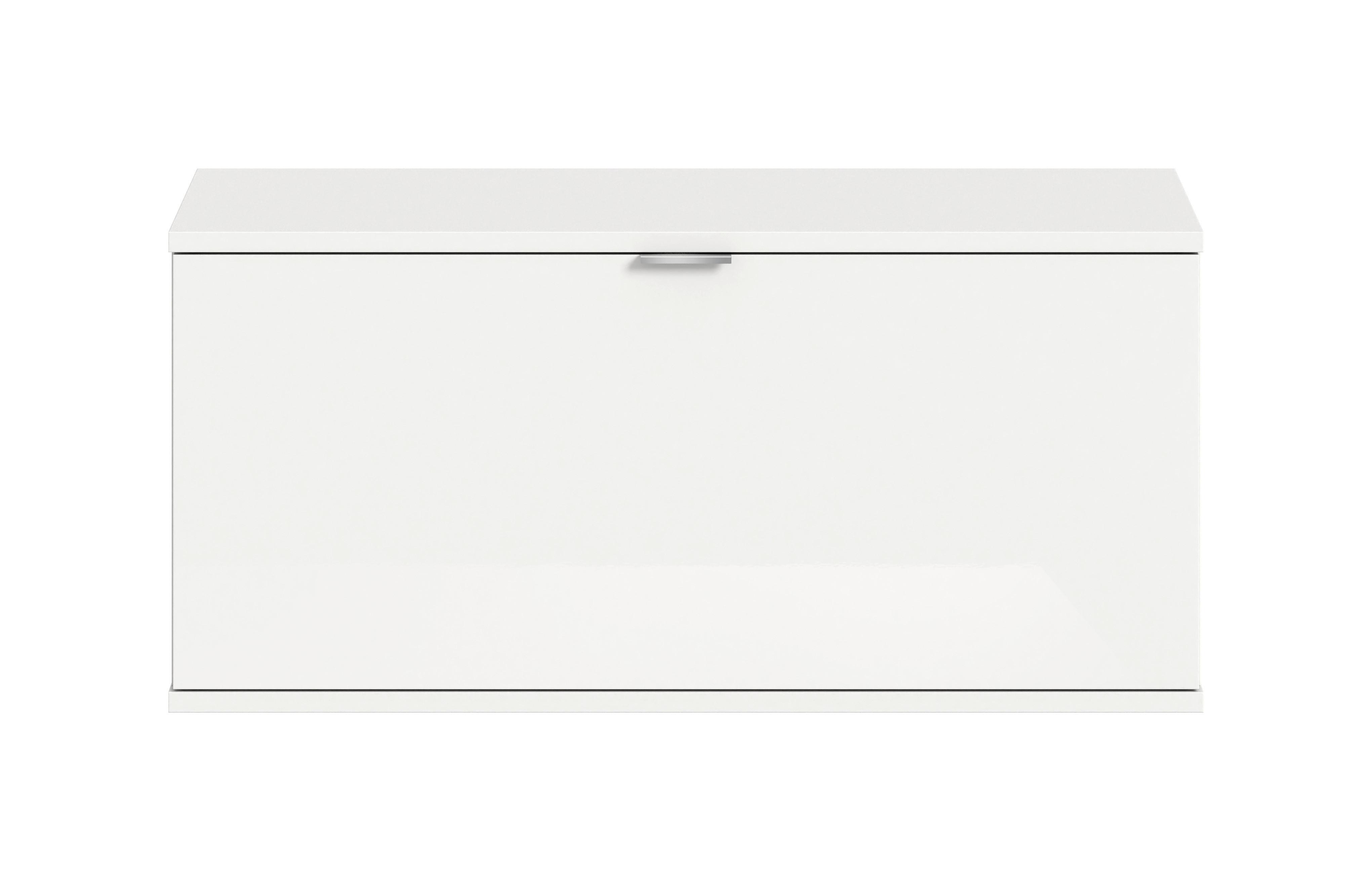 Schuhschrank Projekt X Weiß B: 92 Cm - Weiß Hochglanz/Schwarz, Design, Holzwerkstoff (92/42/32cm) - Livetastic